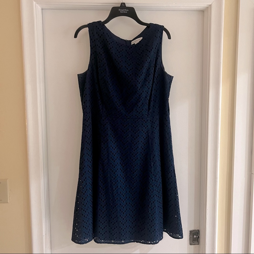 Liz Claiborne Navy Blue Sleeveless Dress